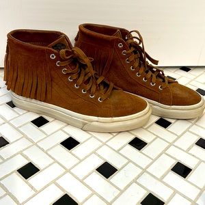 Brown suede fringe Vans. 7.5. Barely worn.